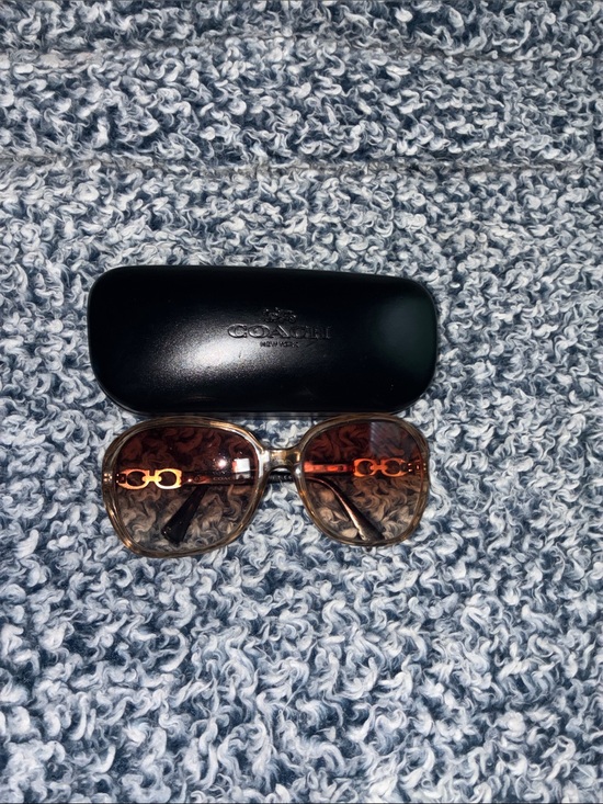 Coach Accessories - Coach Pink Brown Gradient Aviator Sunglasses with Gold Accents